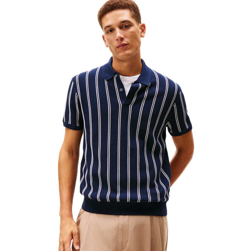 Tommy Hilfiger Knitted Vertical Stripe S/S Polo image number 0